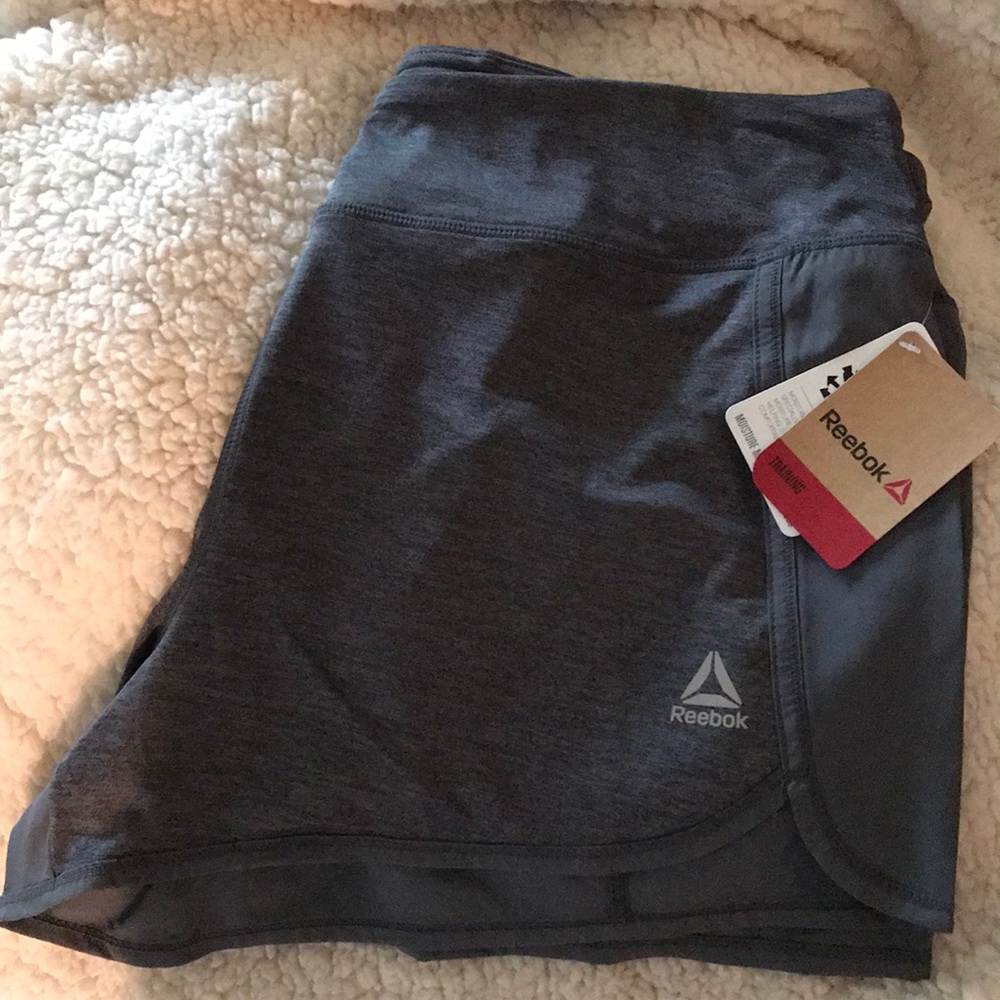 Reebok slim fit training shorts, gray, Large, NWT